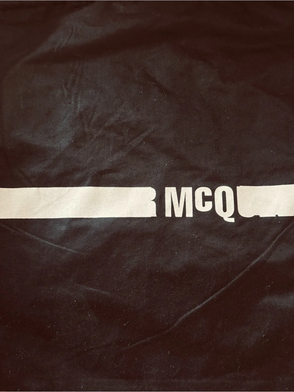 3 PIECES : MCQ Alexander McQueen Black Logo Tote. 1: cotton. 2 waterproof.3 pouc